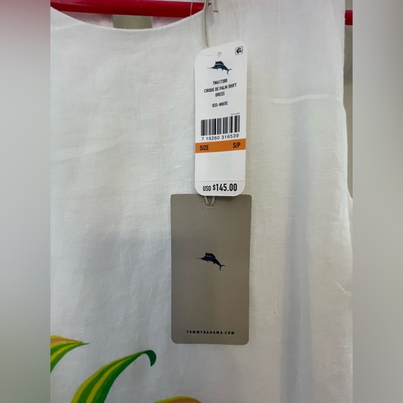 NWT Tommy Bahama White Dress with Vibrant Palm Design Size SP - Picture 6 of 10